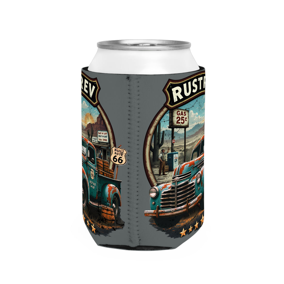 Vintage Rustrev Can Cooler Sleeve - Retro Truck Design