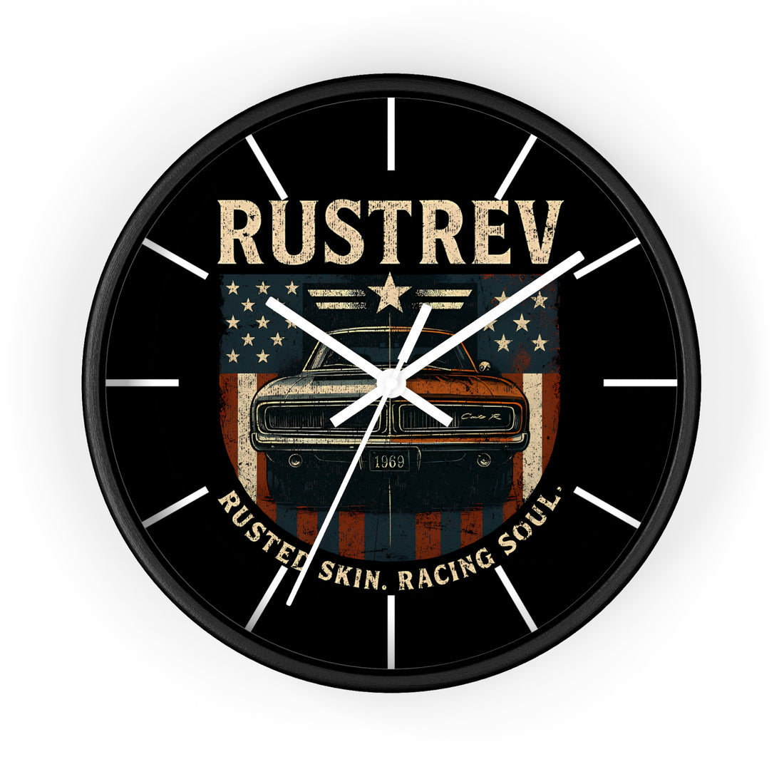 Vintage Racing Soul Wall Clock - Rusted Skin Design