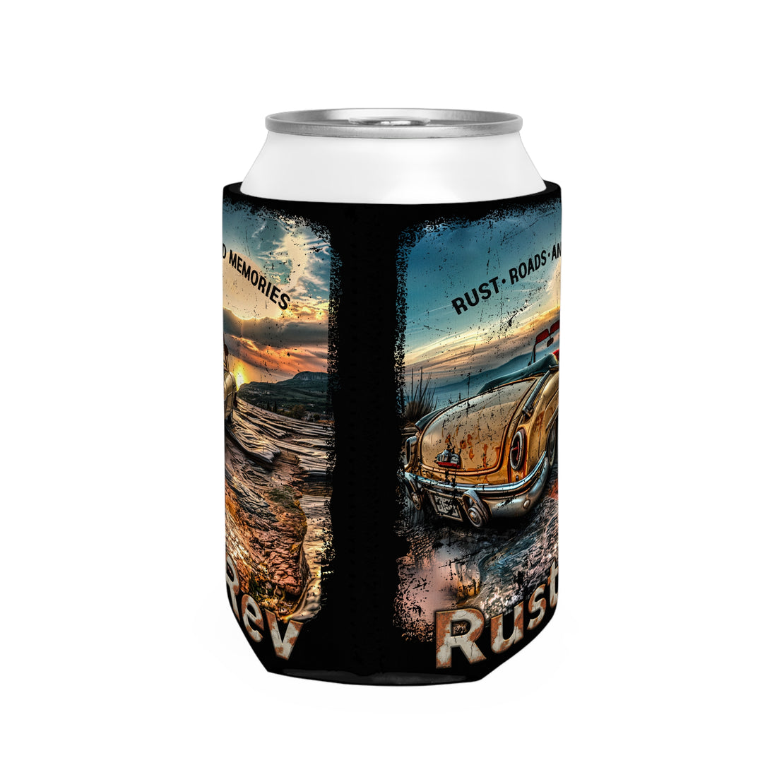 Vintage Car Can Cooler Sleeve - Rust Roads & Memories