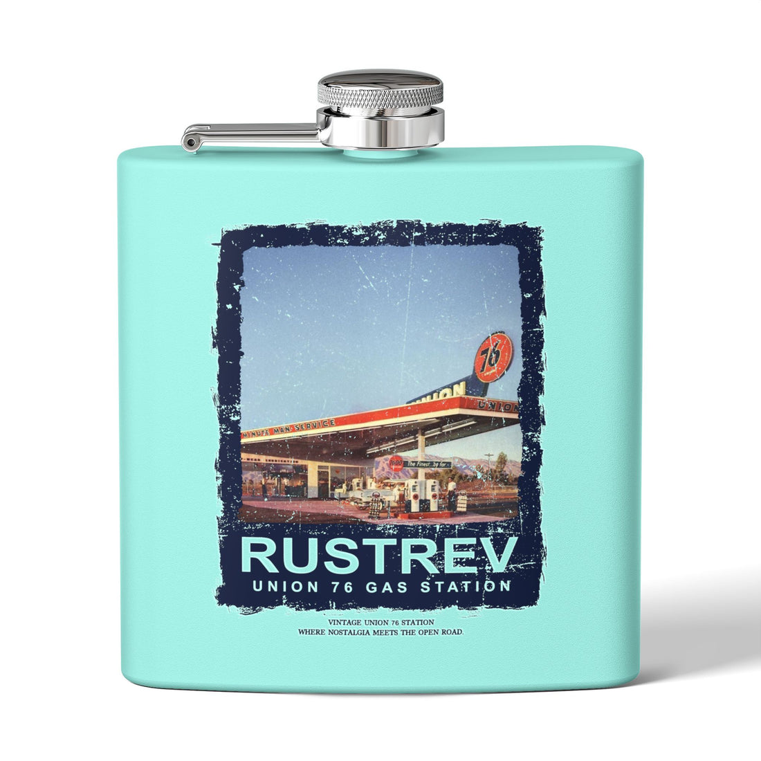 Vintage Union 76 Gas Station Flask - 6oz Stainless Steel Travel Hip Flask