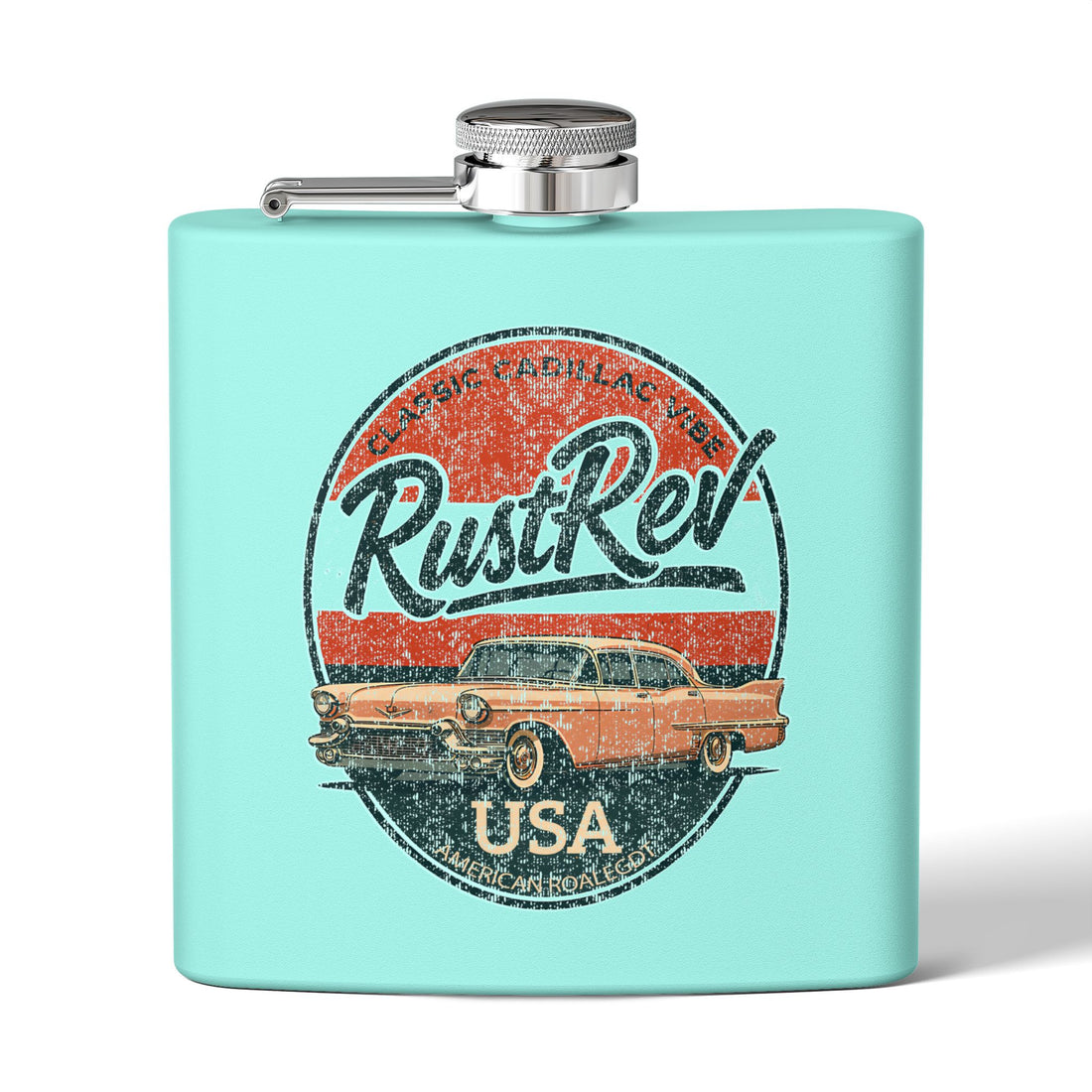 Vintage Style Stainless Steel Flask - Rust Rev Design