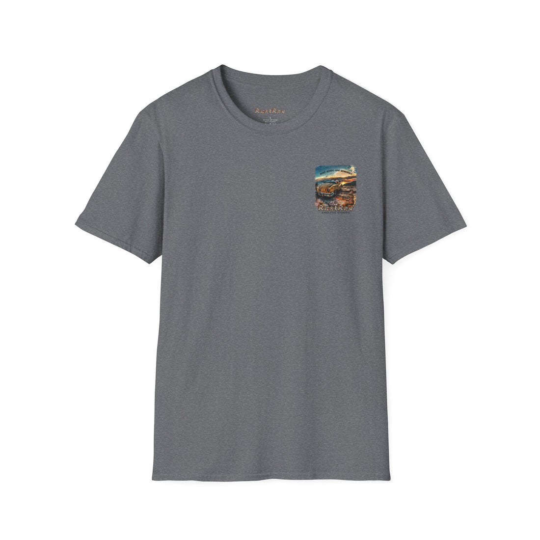 Vintage Rust Roads T-Shirt - Unisex Softstyle Tee for Adventure Lovers