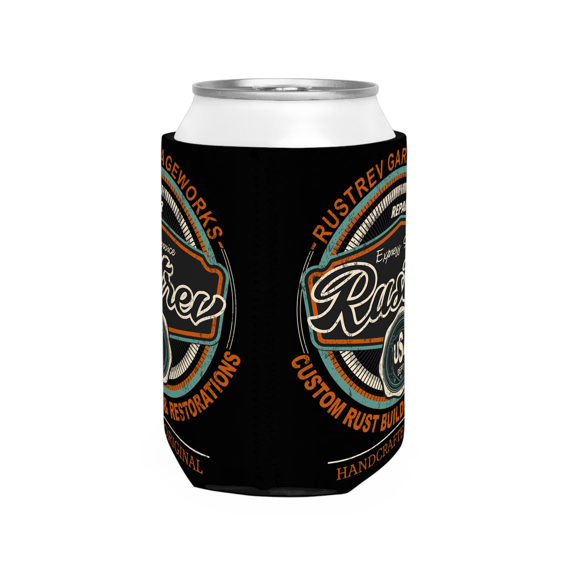 Rustrev Garageworks Can Cooler Sleeve - Vintage Style Insulator for Outdoors & Parties
