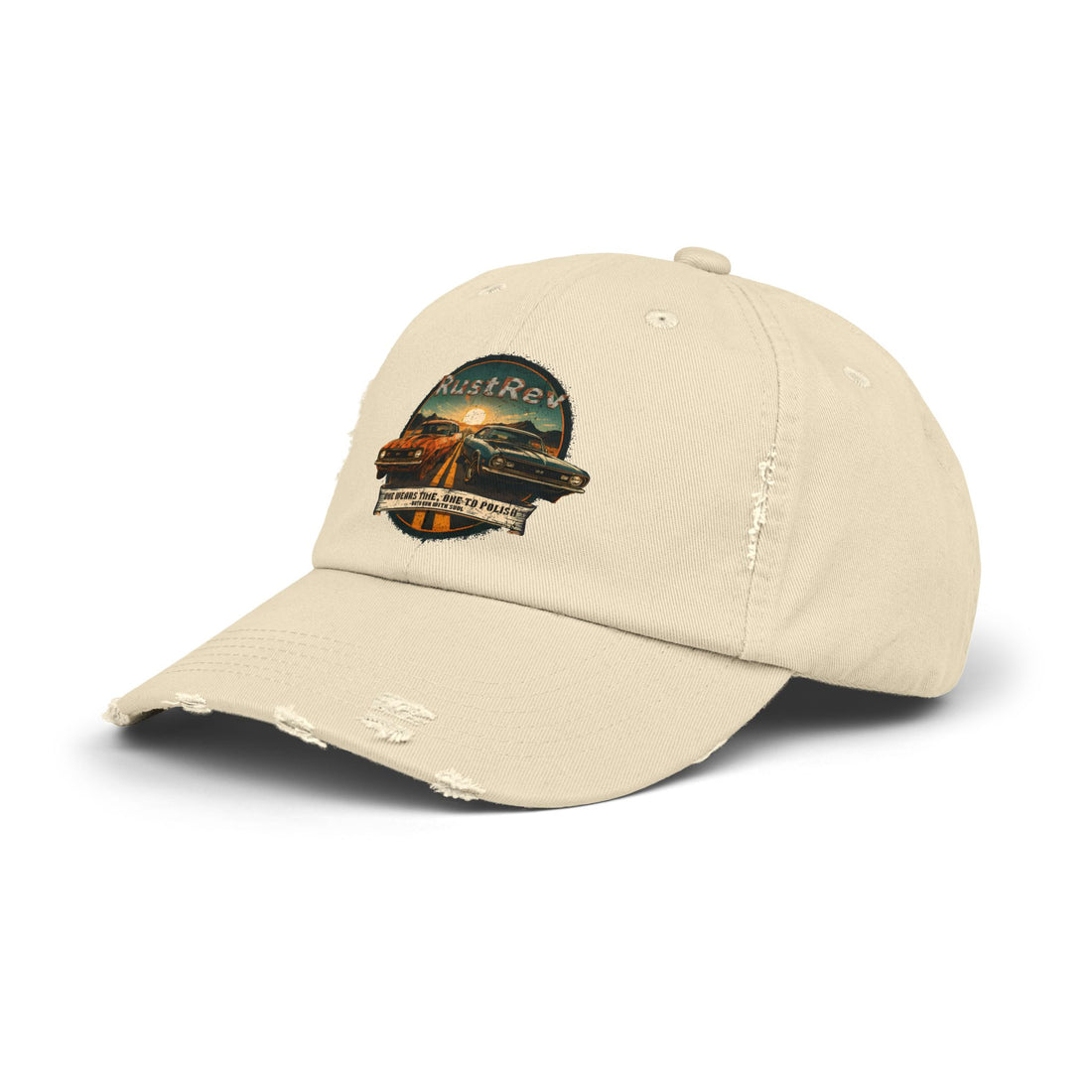 Vintage Distressed Cap with RustRev Design | Perfect for Car Enthusiasts & Casual Wear