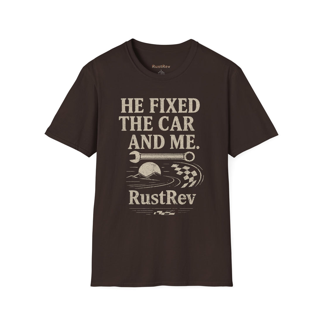 RustRev Car Fixer Unisex Softstyle T-Shirt - Perfect Gift for Mechanics and Car Enthusiasts