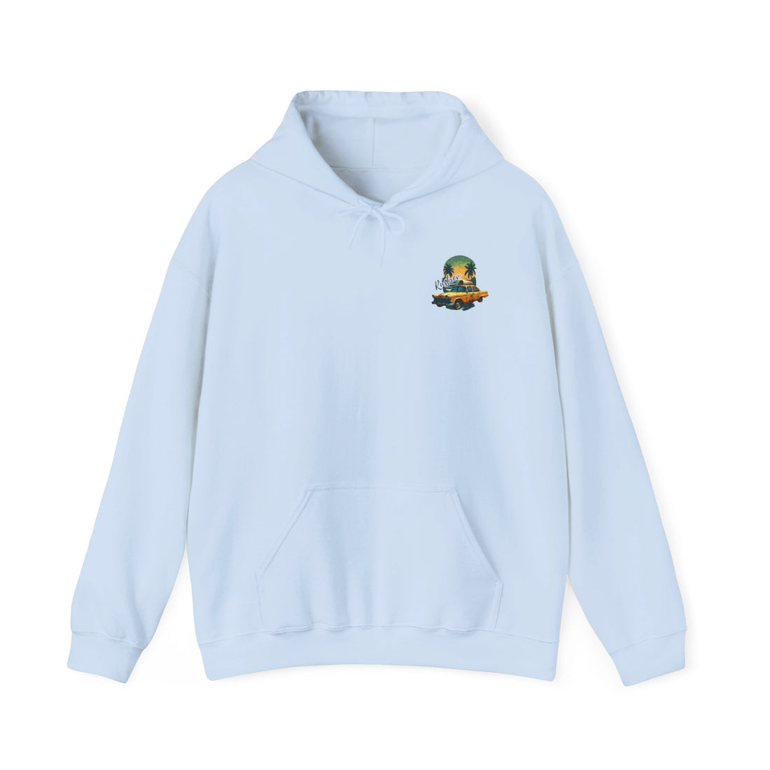 Hooded Sweatshirt Retro Sunset Taxi Design