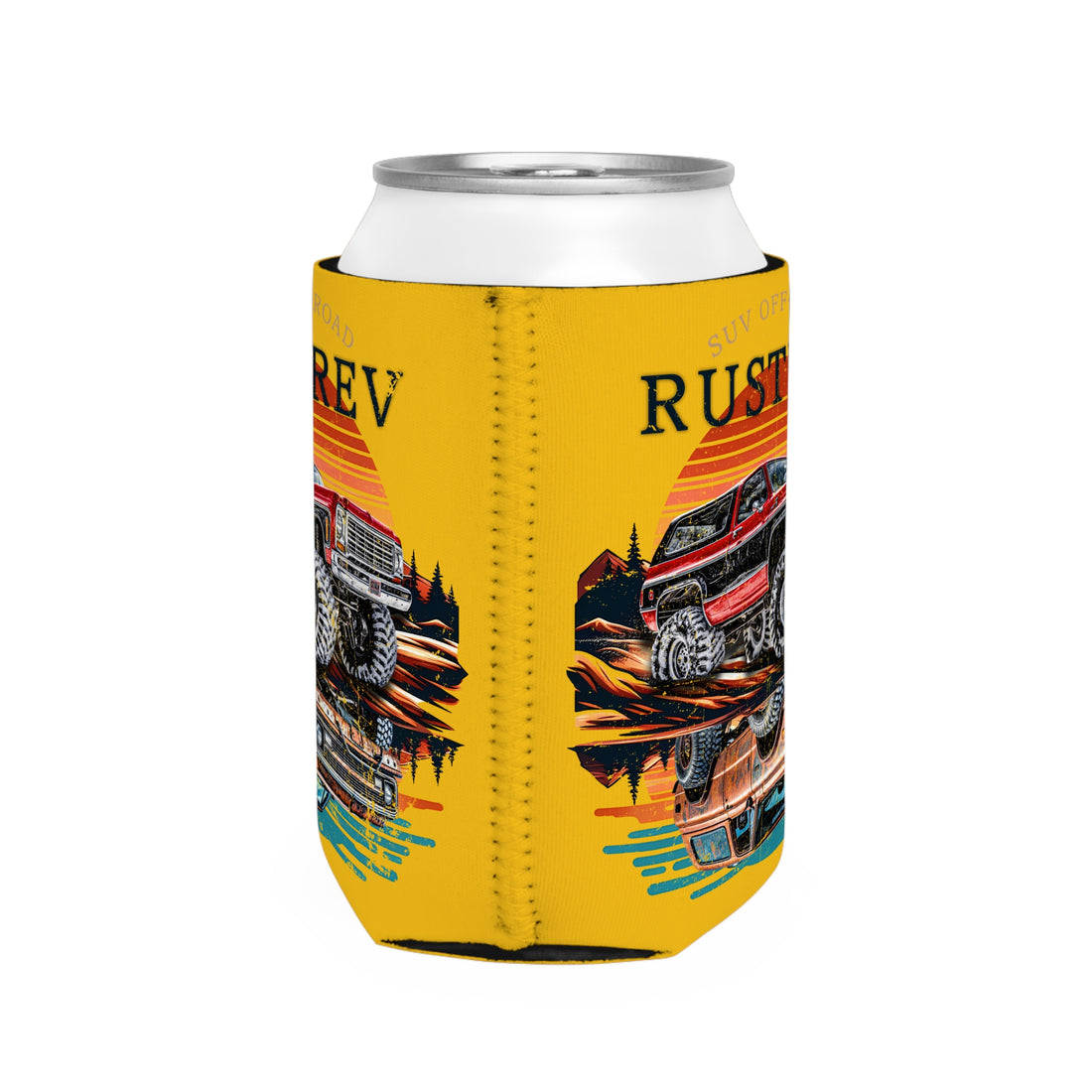 Rustic SUV Off-Road Can Cooler Sleeve - Perfect for Adventure Lovers