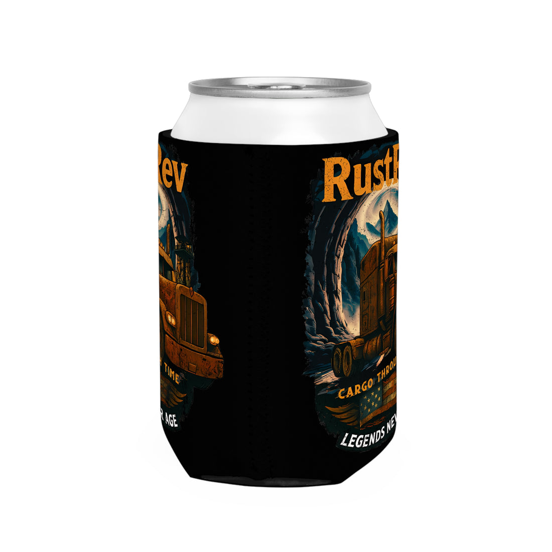 RustRev Can Cooler Sleeve - Cargo Through Time Design