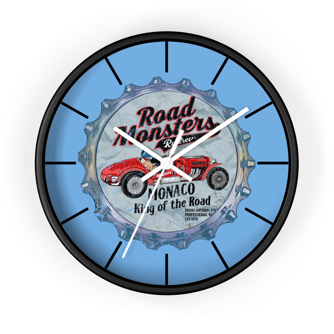 Vintage Car Wall Clock - Road Monsters Design for Auto Enthusiasts