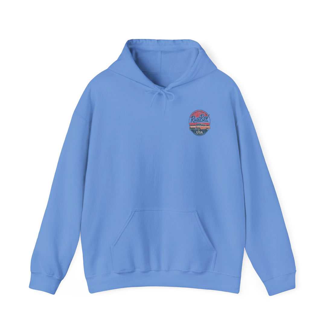 Retro RustRev Unisex Heavy Blend™ Hooded Sweatshirt - Vintage Americana Style