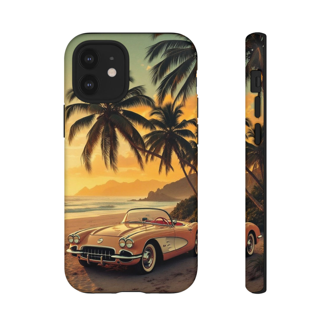 Tough Cases | Vintage Car Beach Sunset Phone Case, Perfect for Summer Vibes