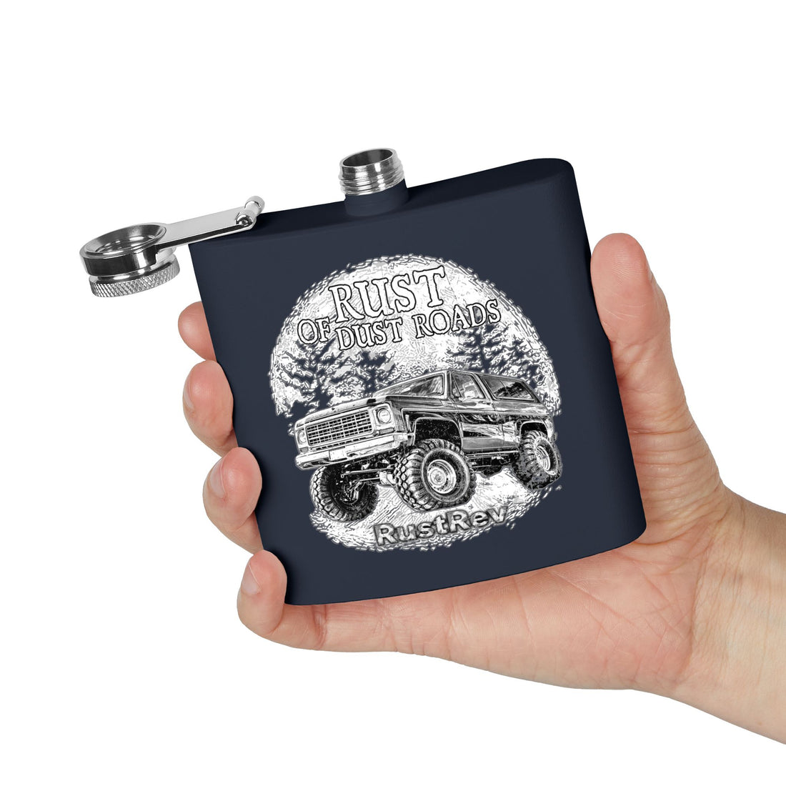 Rust Roads Stainless Steel Flask - 6oz Adventure Flask for Outdoor Enthusiasts