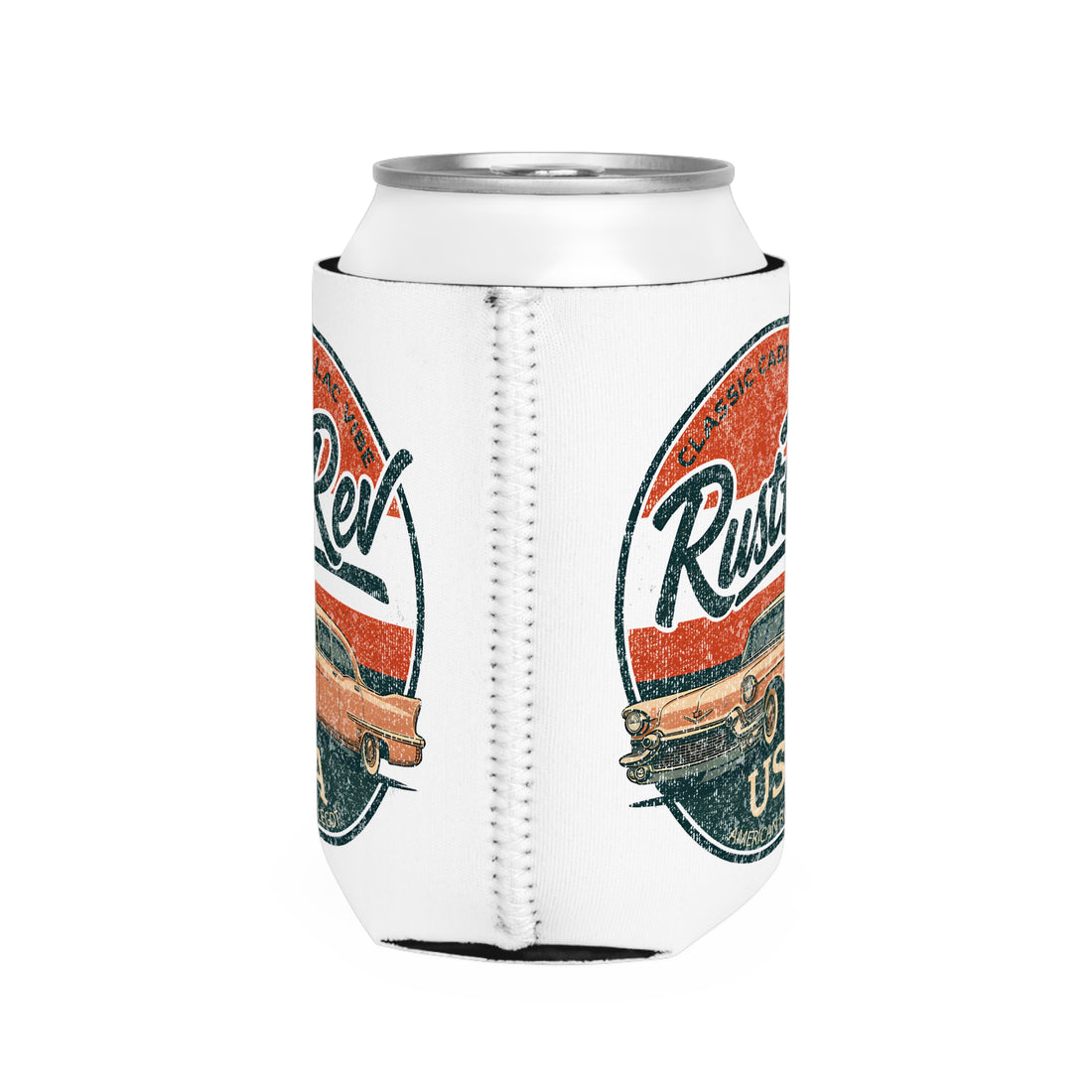 Vintage Car Can Cooler Sleeve - Classic RustRev Design